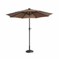 Claustro 9 ft. LED Lighted Outdoor Patio Umbrella with 8 Steel Ribs & Push Button Tilt - Brown CL3858463